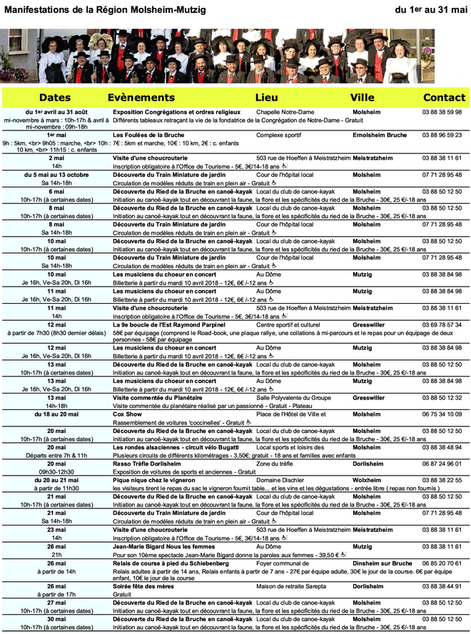2018 04 24 calendrier animations mai 2018 molsheim mutzig