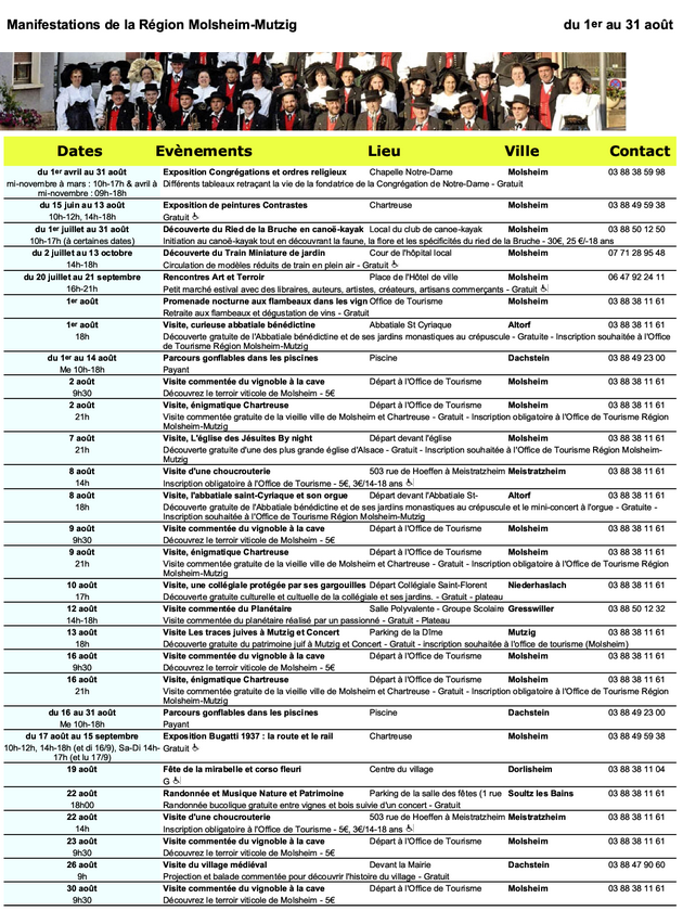 2018 07 27 calendrier des manifestations molsheim mutzig aout 2018