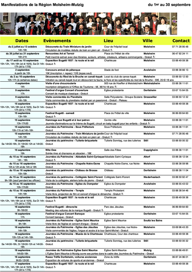 2018 08 29 calendrier des manifestations molsheim mutzig septembre 2018