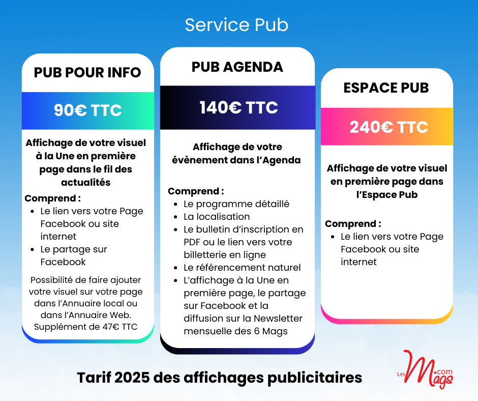 Mags tarifs 2025 service pub